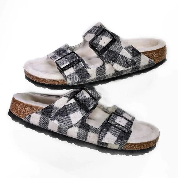 Men Birkenstock Arizona Wool Adjustable Slide Sandals Wool Lining NEW 11 US 44EU - Picture 2 of 4